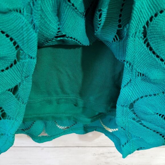 Free People Crochet Style Bodycon Open Back Dress Teal Blue Green Size Small - Picture 11 of 13